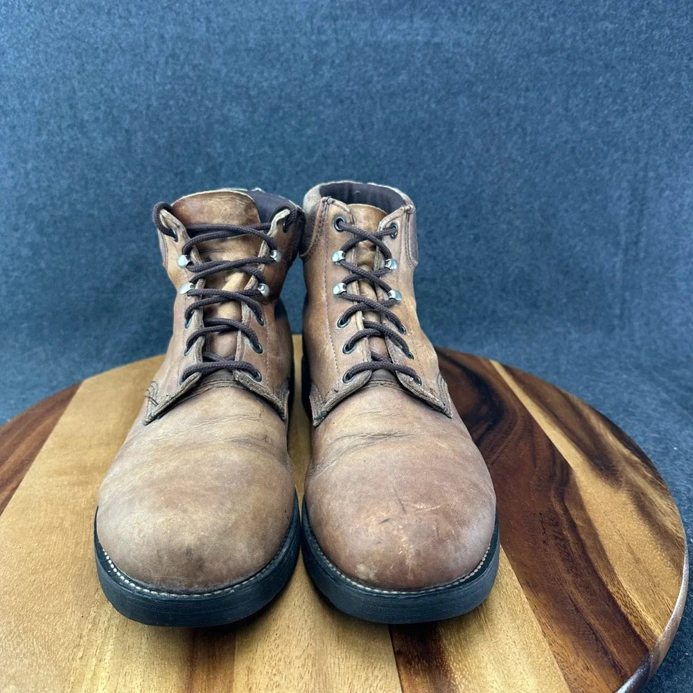 Vtg Georgia Boot Carbo Tec Mens Brown Leather Work Boots Sz 11 Made in USA